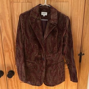 Neumann Marcus Vintage Women's Paisley Blazer - Burgundy